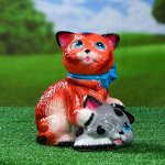 Садовая фигура &quot;Коты с бантом&quot;, серо-рыжая, 25 см