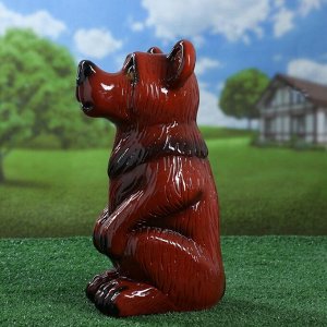 Садовая фигура "Медведь", глянец, коричневая, 39 см