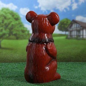Садовая фигура "Медведь", глянец, коричневая, 39 см
