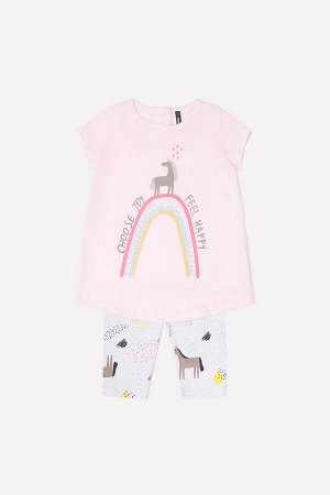 Комплект для девочки Crockid КР 2658 розовое облако + светло-серый меланж к249