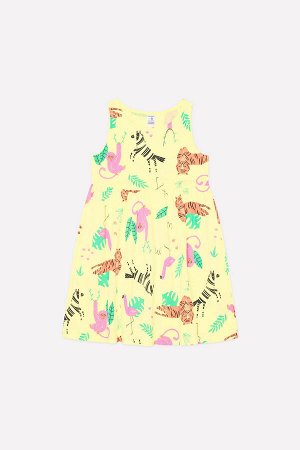 Платье(Весна-Лето)+girls (бледный лимон, звери саванны к1246)