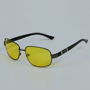 Очки солнцезащитные водительские, линза жёлтая, дужки чёрные узкие, микс вставка 15х4х4,5 см