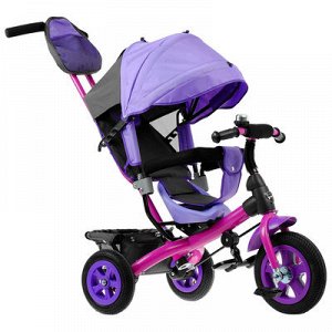 Велосипед трехколесный Лучик Vivat 1, надувные колеса 10"/8", цвет фиолетовый
