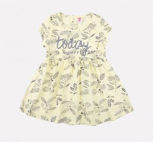 Платье для девочки Crockid К 5405 бледно-лимонный, летние цветы