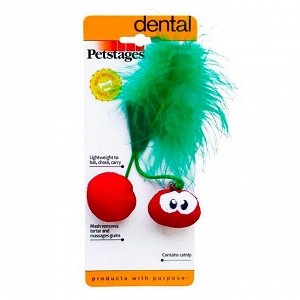 Petstages игрушка для кошек Dental "Вишни" с кошачьей мятой, 7 см