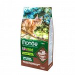 Monge Cat BWild GRAIN FREE беззерновой корм из мяса буйвола для крупных кошек всех возрастов 1,5 кг