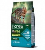 Monge Cat BWild GRAIN FREE беззерновой корм из тунца и гороха для стерилизованных кошек 1,5 кг