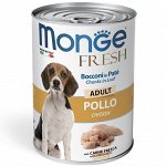 Monge Dog Fresh Chunks in Loaf консервы для собак мясной рулет курица 400г
