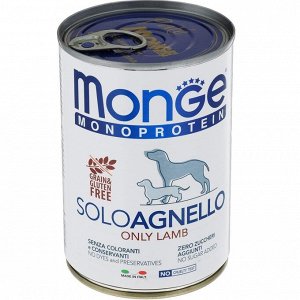 Monge Dog Monoprotein Solo консервы для собак паштет из ягненка 400г