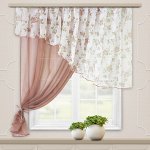Комплект штор для кухни Византия 280*160 какао лев.