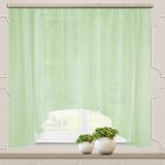 Штора для кухни вуаль-однотонная арка 285*160 светло-зеленый