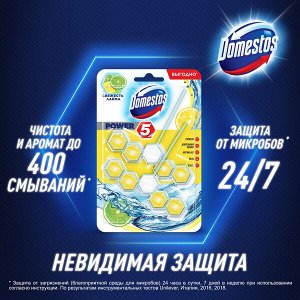 Блок гигиен. DOMESTOS 2*55г Power 5 д/унитаза Дуо Свежесть лайма
