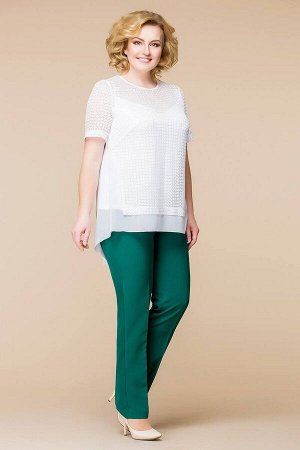 Romanovich Style 3-1476 белый/зелень, Блуза,  Брюки,  Топ
