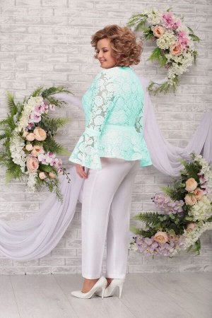 Блуза, брюки Ninele Артикул: 5775 св.зеленый-белый