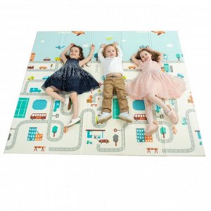 Складной напольный игровой коврик двусторонний,  150*180 см/Детский игровой коврик
