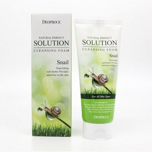 DEOPROCE NATURAL PERFECT SOLUTION CLEANSING FOAM SNAIL 170gr ПЕНКА ДЛЯ УМЫВАНИЯ С МУЦИНОМ УЛИТКИ