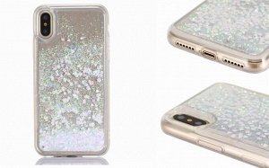 Чехол силикон с блестками на телефон iphone
