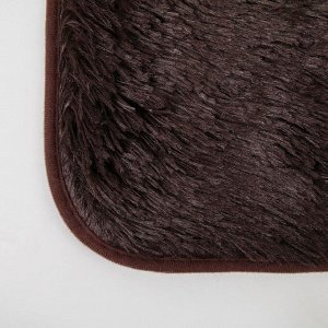 Коврик Доляна «Пушистик», 50x80 см, цвет коричневый
