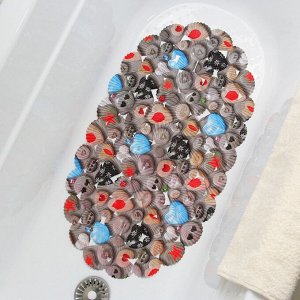 SPA-коврик для ванны на присосках Доляна «Камни на ракушках», 36x66 см