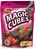 Вафли &quot;TORTO MAGIC CUBES&quot; с шоколадно-клубничной начинкой тм &quot;TORTO&quot;, 150 гр., шт