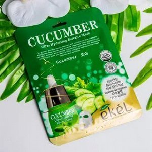 Ekel Тканевая маска для лица CUCUMBER (огуречная) , ,