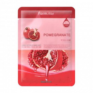 Farm Stay Visible Difference Pomegranate Mask Pack Омолаживающая тканевая маска для ухода за кожей лица с экстрактом граната