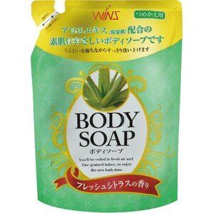 Крем-мыло для тела "Wins Body Soap aloe" с экстрактом алоэ и богатым ароматом (мягкая упаковка) 400 мл / 20