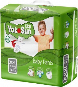 ECO YokoSun детские подгузники-трусики размер ХXXL (20-30кг.) 24 шт.