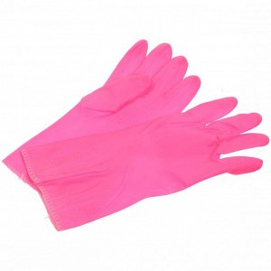 Перчатки резиновые "Фантазия" розовые 30см с флисовой подкладкой ДоброСад