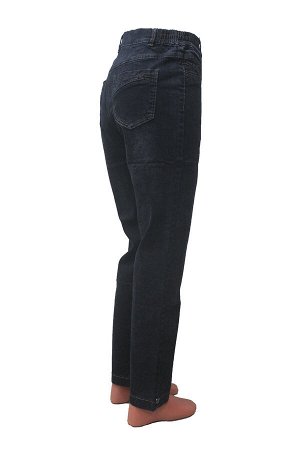 M-BL72681-4106-1-B354 --Слегка приуженные черные джинсы с принтом ЕВРО (ряд 48-54)