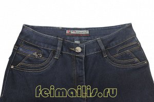 S8590--От бедра прямые синие джинсы Feimailis р.9,9