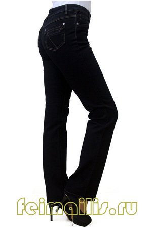 MS4005--Прямые черные джинсы р.9
