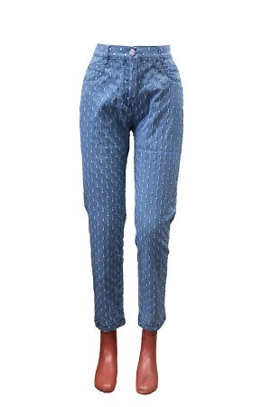 BL72489-160-4--Зауженные голубые джинсы с прорезями 7/8 р.11