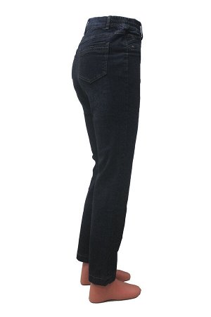 M-BL72690-4106-1-B354 --Слегка приуженные черные джинсы с принтом ЕВРО (ряд 44-56)