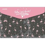 ПАПКА НА КНОПКЕ А4 150МКМ &quot;PINK FLAMINGO&quot;