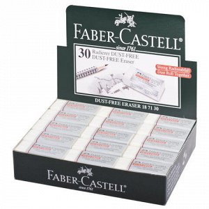 Ластик FABER-CASTELL "Dust Free", 41х18,5х11,5 мм, белый, прямоугольный, ПВХ, 187130