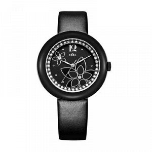 Часы наручные женские "Михаил Москвин", чёрный циферблат, ремешок черный, 584-11-5
