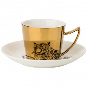 Кофейный набор "leopard" на 4пер. 8пр. 90мл, золотой (кор=12наб.)