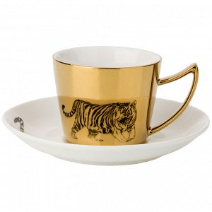 Кофейный набор "tiger" на 4пер. 8пр. 90мл, золотой (кор=12наб.)