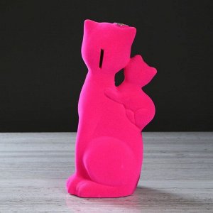 Копилка "Кошка Сьюзи-мама", покрытие флок, розовая, 28 см