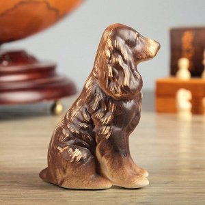 Копилка "Собака Спаниель",, коричневый цвет, 13 см