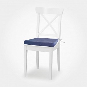 Сидушка на стул  имитация  Канвас велюр синий 40*40*4