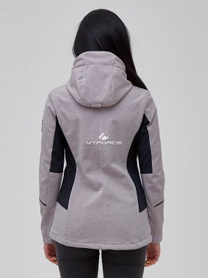 Женская осенняя весенняя ветровка softshell серого цвета 2036Sr