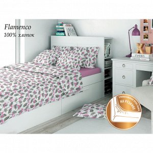 Комплект постельного белья eco cotton с трик. простыней URG Flamenco SINGLE P