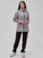 Женский осенний весенний костюм спортивный softshell серого цвета 02023Sr