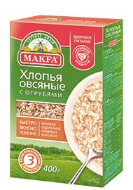 Хлопья Макфа кор. Овсяные с отрубями 400г