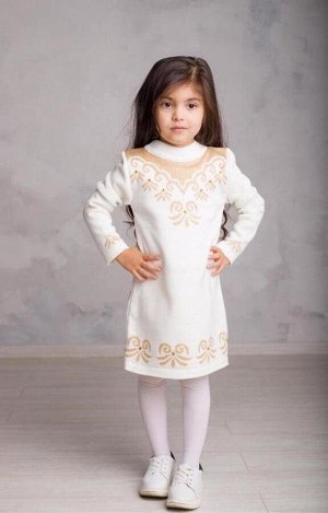 Платье вязаное "Сильвия" молочного цвета