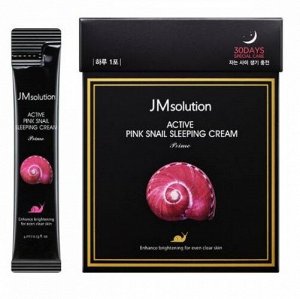 JMSOLUTION ACTIVE PINK SNAIL SLEEPING CREAM Ночной крем с муцином улитки 4мл