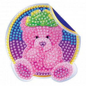 Алмазная вышивка наклейка для детей «Медвежонок», 10 х 10 см. Набор для творчества