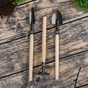 Набор садового инструмента, 3 предмета: 2 совка, грабли